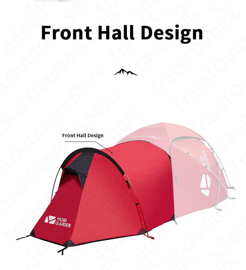 Cheap Goat Tents MOBI GARDEN High Altitude Snowproof Tent 50D Polyester DAC Pole Thickening Snowproof Professional Tent 2 3 Person Camping Tent Tents 